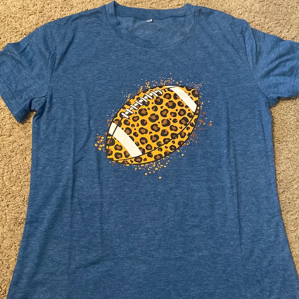 Animal print football tee